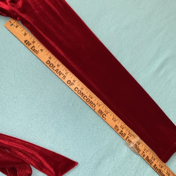FOREVER 21 velvet red crop top faux wrap style V neck long belt ties NEW size M - Picture 11 of 12
